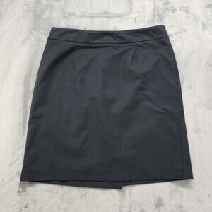 Coldwater Creek Skirt Size 14 Black Pencil Stretch Cotton Back Slit Office